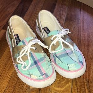 Size 8 Plaid US Polo Assn Boat Shoes
